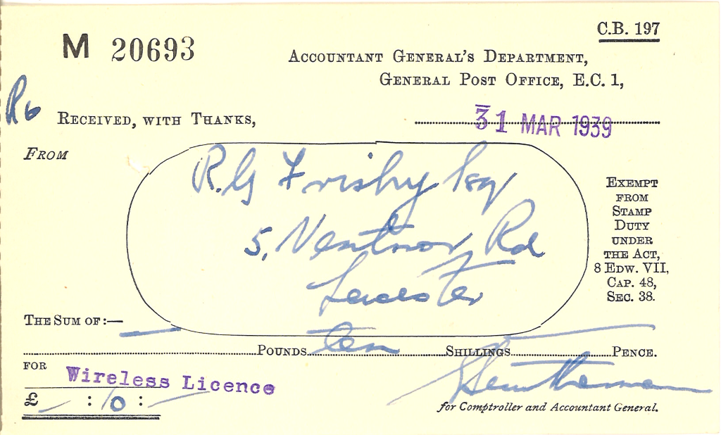 gpo receipt 31 03 39